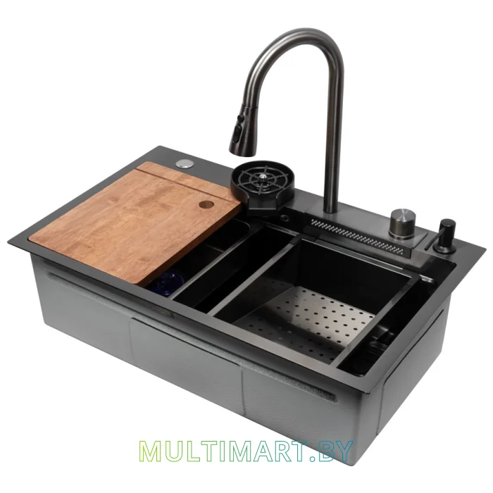Кухонная мойка ARFEKA ECO AR 750x450 BLACK PVD NANO